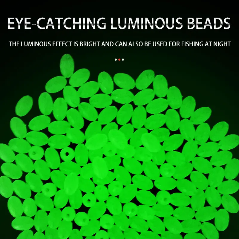 1000 قطعة من خرز الصيد المضيء البلاستيكي البيضاوي فاصوليا الفضاء كرات تعويم مستديرة ملحقات صيد الأسماك #4