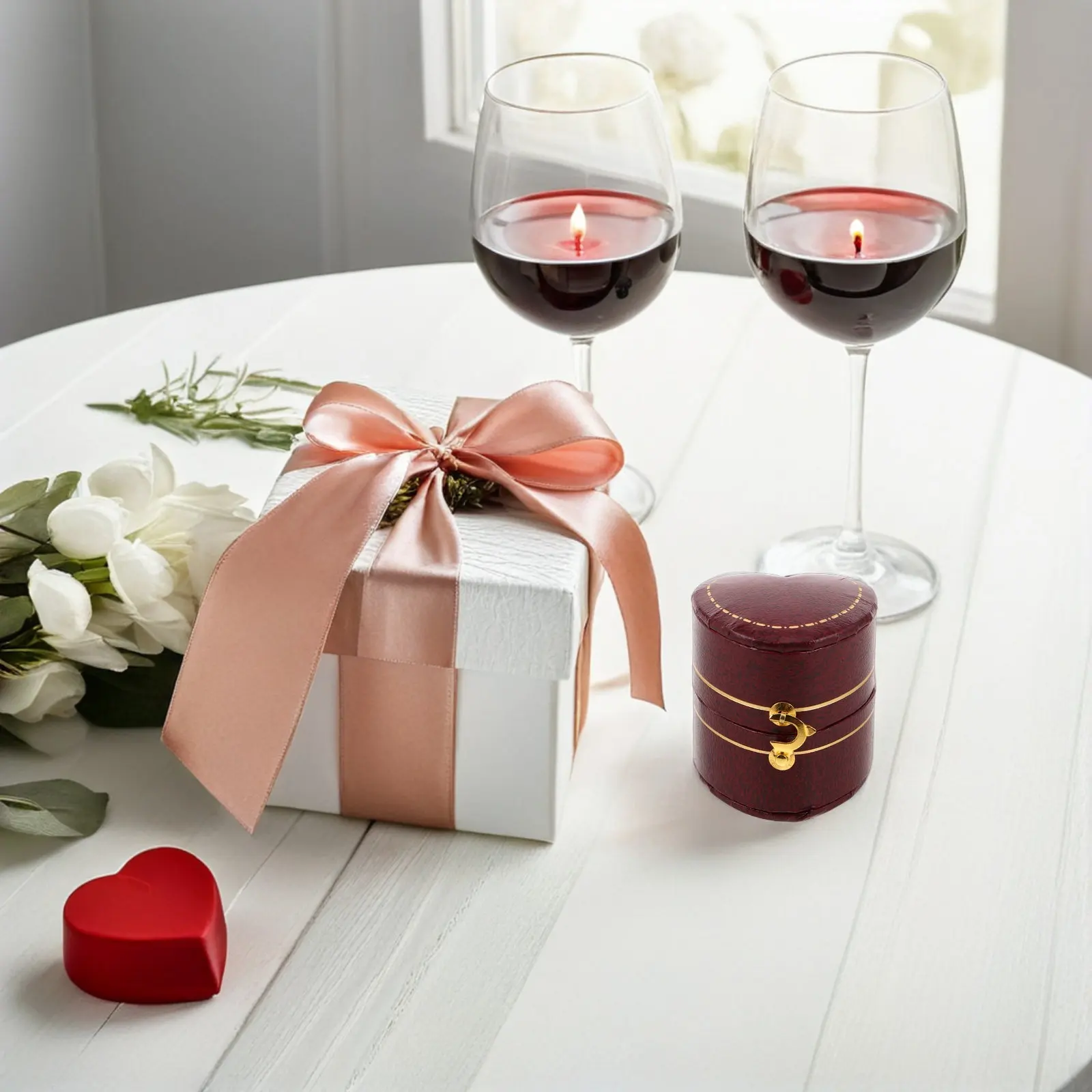 

Heart-Shaped Vintage Mini Jewelry Box Portable Travel Rings Organizer Small Trinket Case Decorative Keepsake Box for Women