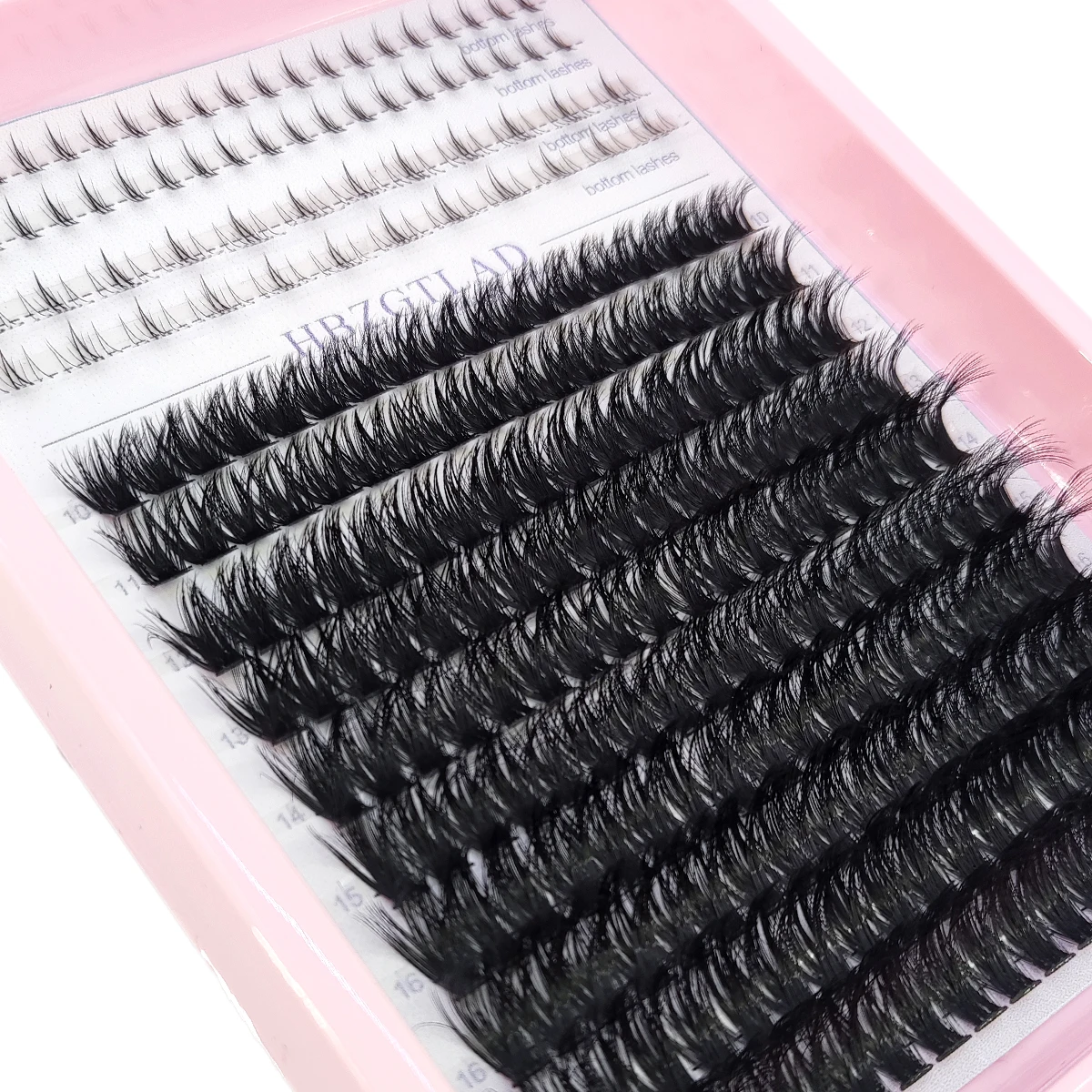 New 14 row 3D fluffy clustered eyelashes 80D/100D/140D/160D thick eyelashes D curled 10-18mm with bottom eyelashes