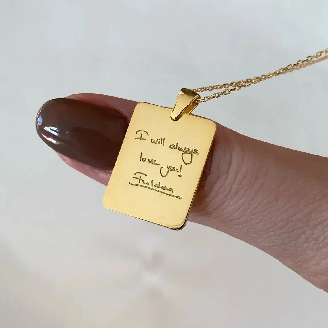 Customized Handwritten Signature Necklace Custom Name Sentences Meaningful Pendant Birthday Valentine's Day Memorial Gift