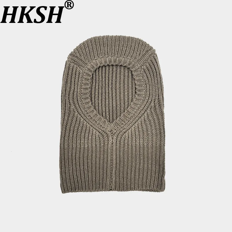 

HKSH Spring Autumn New Man Tide Dark Punk Stylish Knitted Hat Neck Warmer Woolen Head Cover Scarf Knitted Atmosphere Ins HK10925