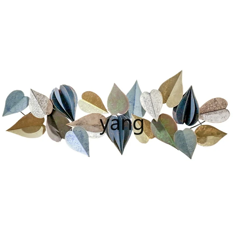 Yjq Mediterranean Style Living Room Sofa Background Wall Wrought Iron Stereo Retro Leaves Restaurant Wall Hanging