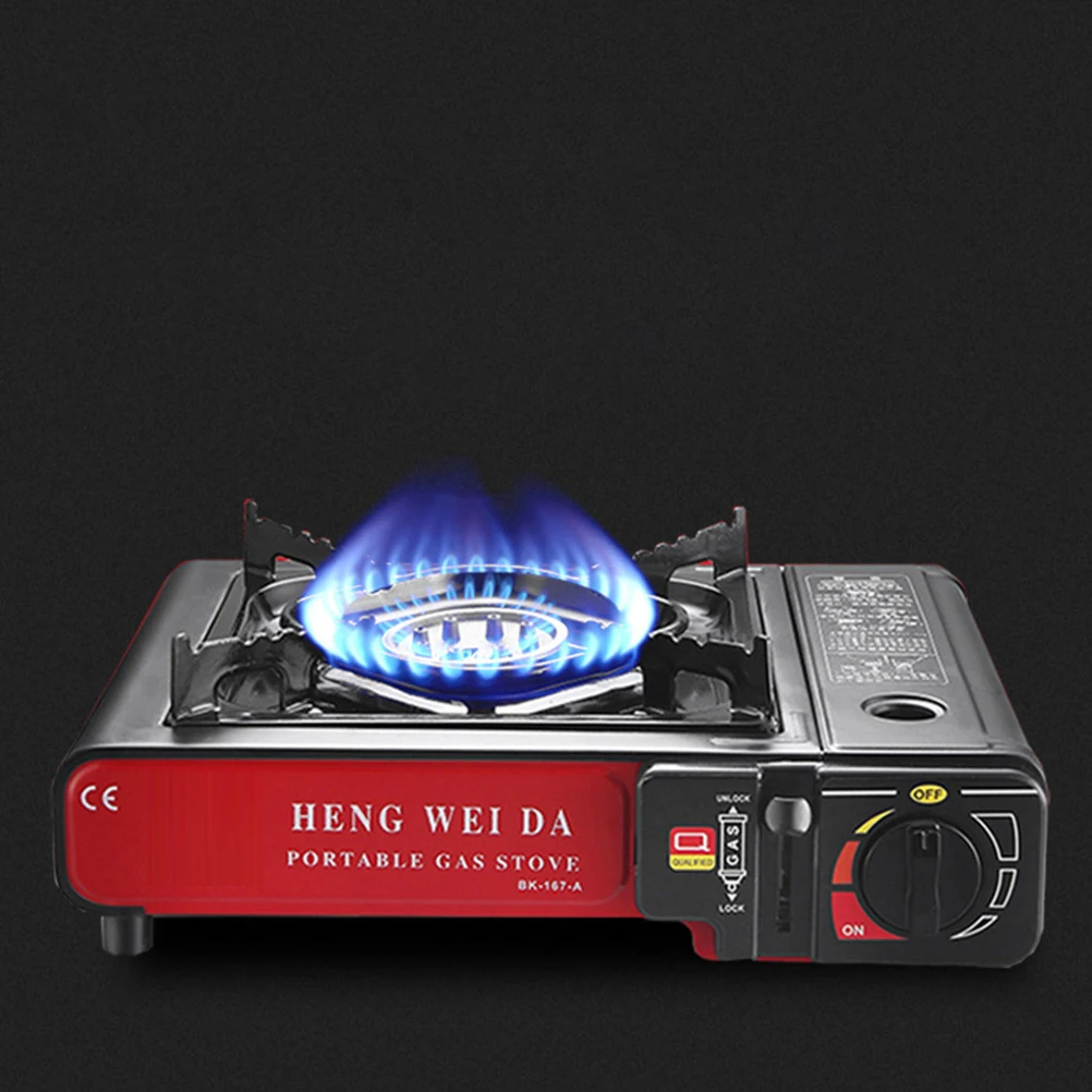 

Portable Gas Stove Cooker For Picnic Camping Outdoor Bbq Stainless Steel Windproof High Efficiency Durable Household Stove Easy