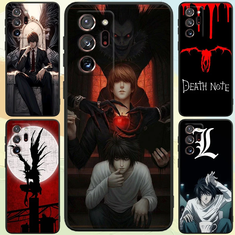 Anime D-Death N-Note Apple For Samsung A53 A52 A33 A32 A51 A71 A21S A13 A73 A55 A22 A23 A35 A72 A54 A12 5G Black TPU Phone Case