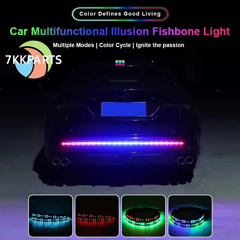 12V24V Car Dynamic Streamer Colorful Light Signal Arrow Fish Bone Pickup Turn Warning Light LED Strip Truck Light RGB Waterproof