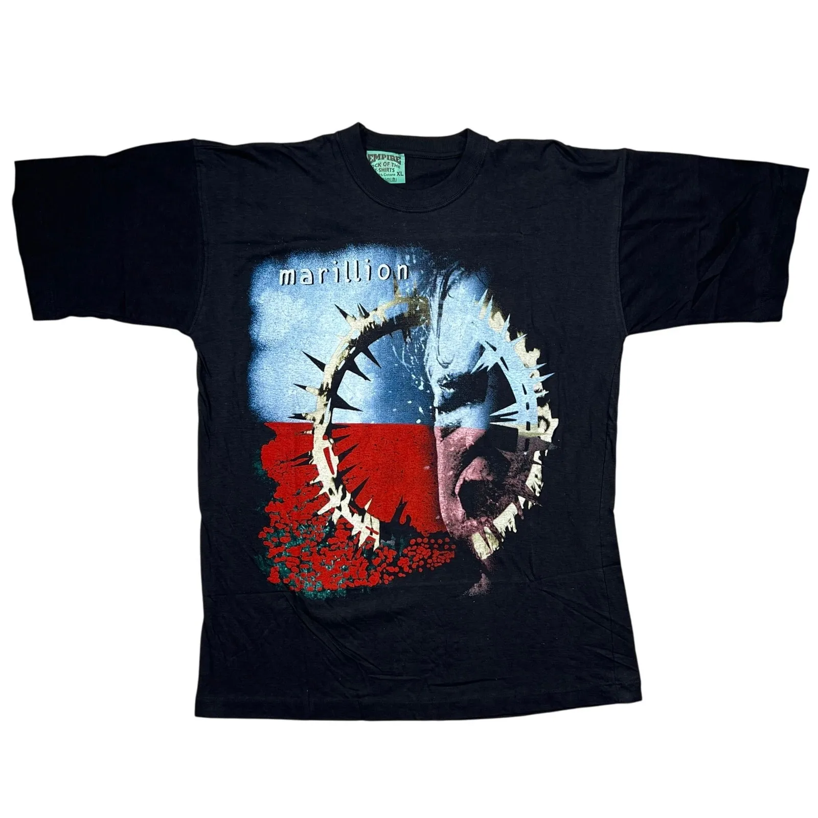 

Футболка NWT Vintage Marillion British Rock Band, размер XL 23x30, черная