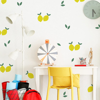 36 PCS DIY Self Adhesive Lemon Wall Decals Nursery Kids Fruit Wall Stickers Background Living Room Classroom Party Decoration Be