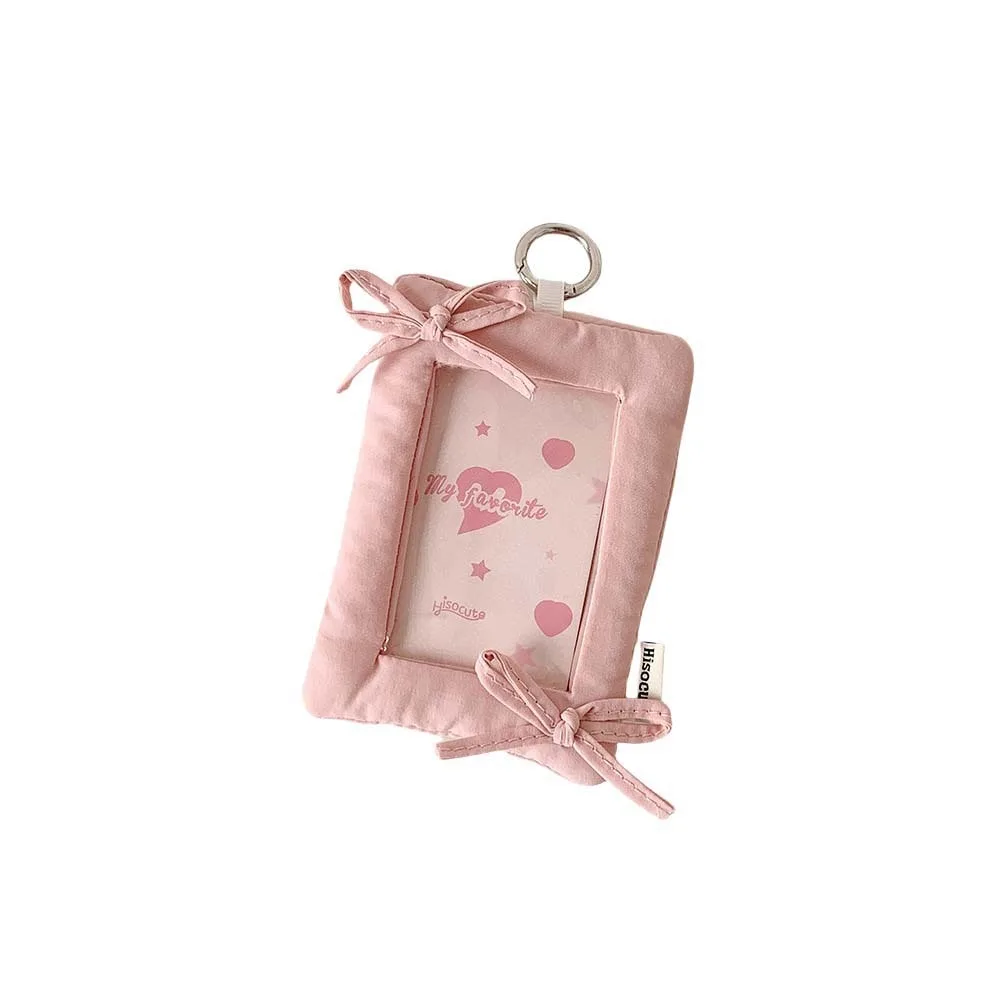 

Bowknot Korean Photocard Holder with Keychain Korean Style Idol Card Display Protector Hanging Decoration Picture