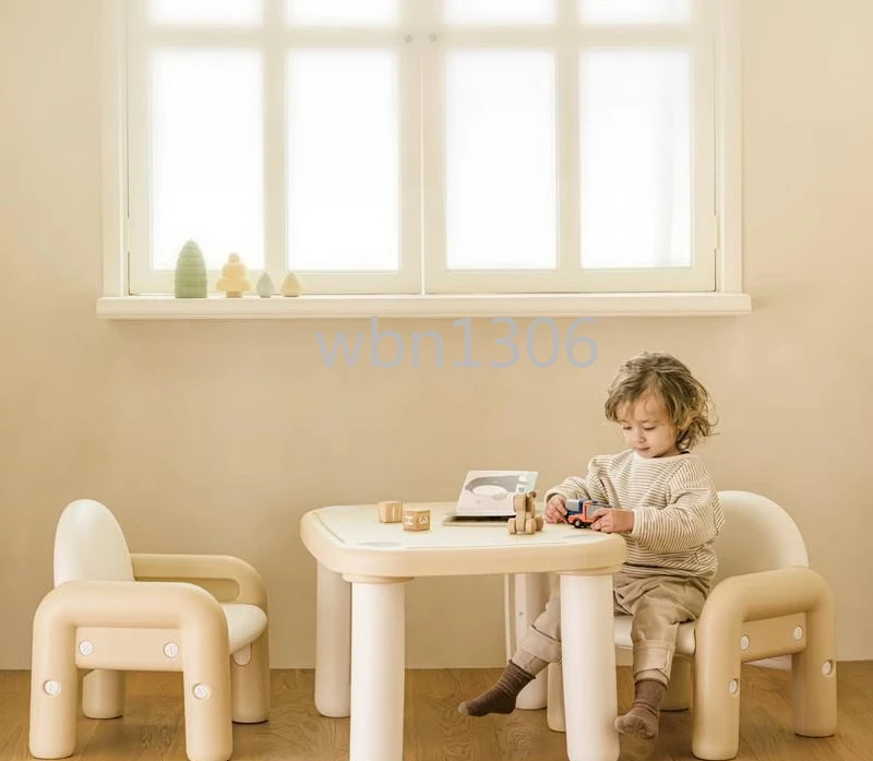 

Baby table and chairs Children's learning chubby table Kindergarten special