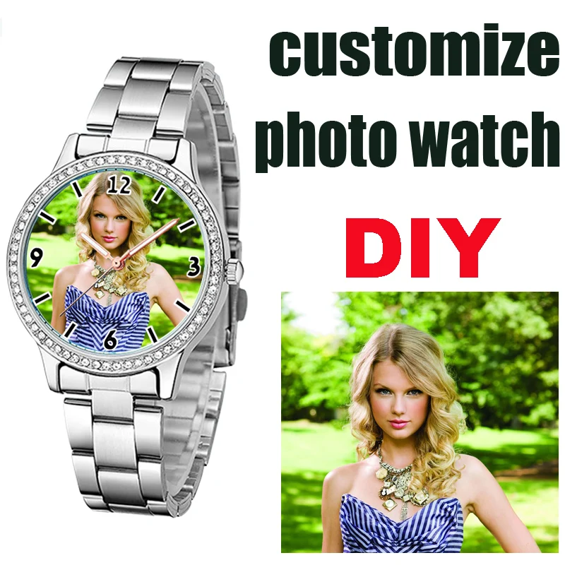 女性用カスタム写真腕時計 あなた自身の写真で印刷 高級カスタマイズされたパーソナライズされたデザインの写真腕時計