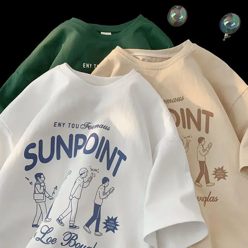 anime plus size top printed 100℅ cotton streetwear women men clothing harajuku fashion graphic t shirts oversized funny tees