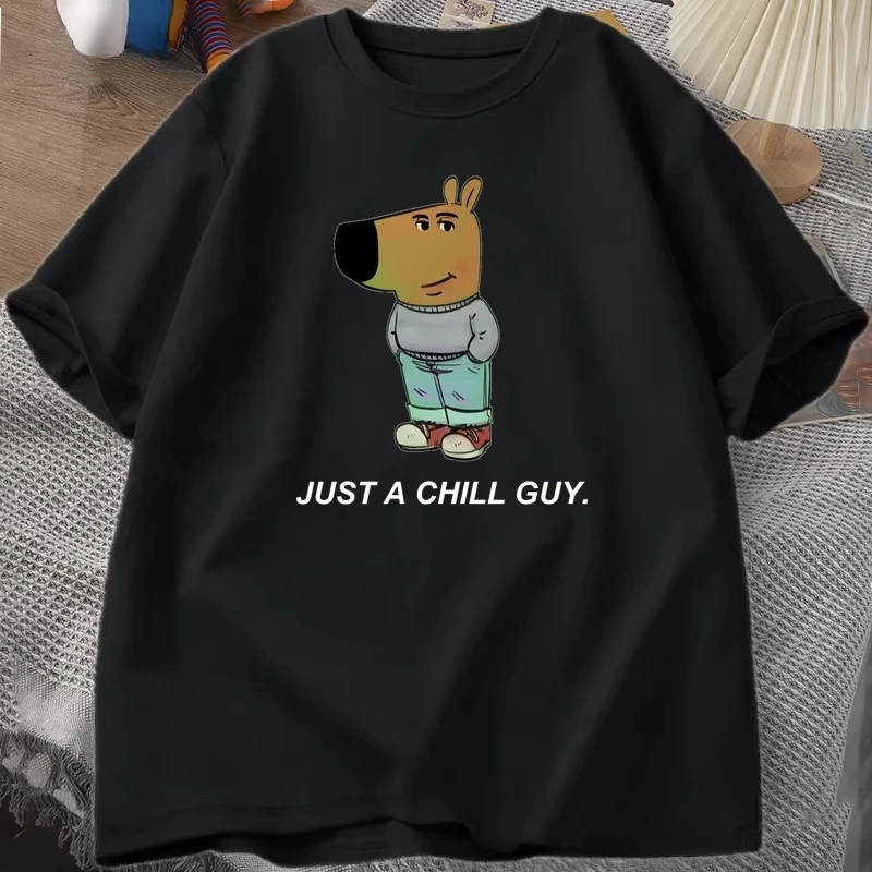 Just A Chill Guy T-shirts for Men Funny Meme Graphic T Shirts Cotton Casual Short Sleeve Tshirt Women Clothes Designer Tshirts