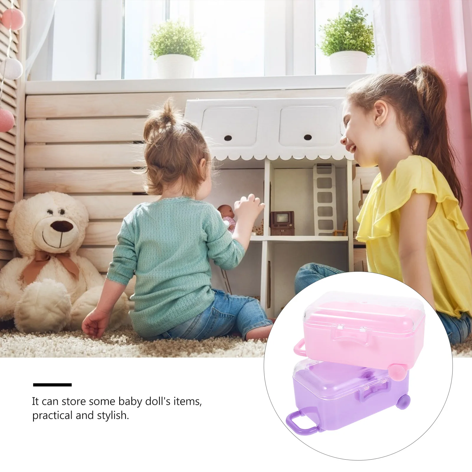 2 pezzi di accessori per bagagli, mini scatola portaoggetti per valigia per bambini, per ragazze, accessori da gioco, kit da viaggio