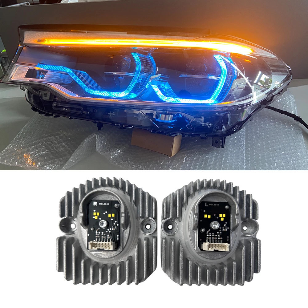 

Ice Blue Daylight Red Blue Yellow DRL LED Boards Set For BMW 5 Series G30 G31 G38 M5 6GT Adaptive Headlight OE# 7214939 7214940