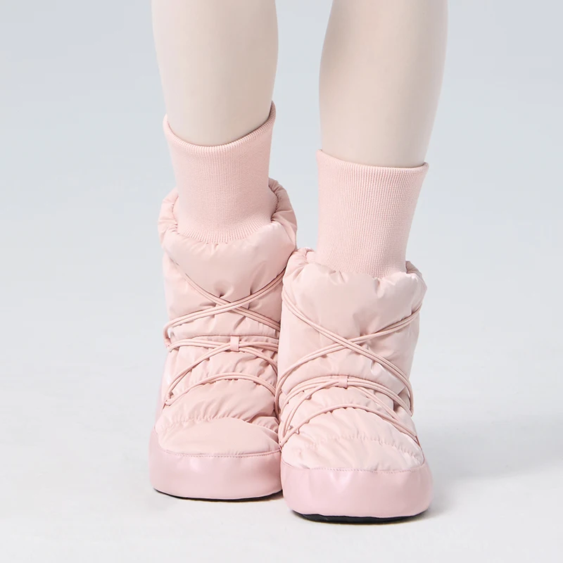 Bottes de ballet chaudes pour filles et femmes, bottes de danse montantes, bottes chaudes avec poignets élastiques, bottes noires pour ballerine, chaussures de ballet d'hiver
