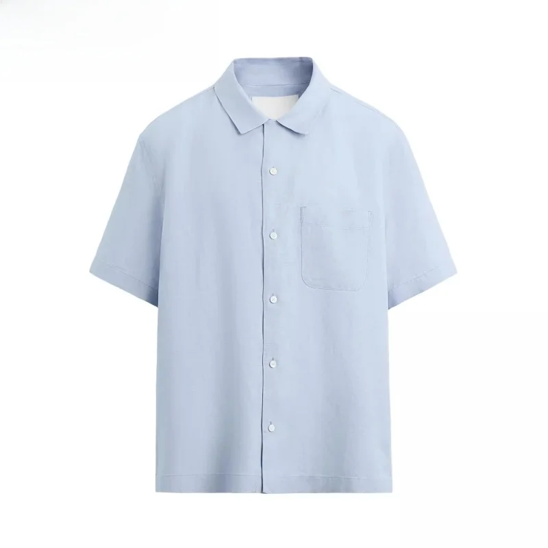 

Loose Linen ort Sve irt for Men Casual Sle Summer New Arrival Open Side Split Classic Collar Comfortable Fit irt
