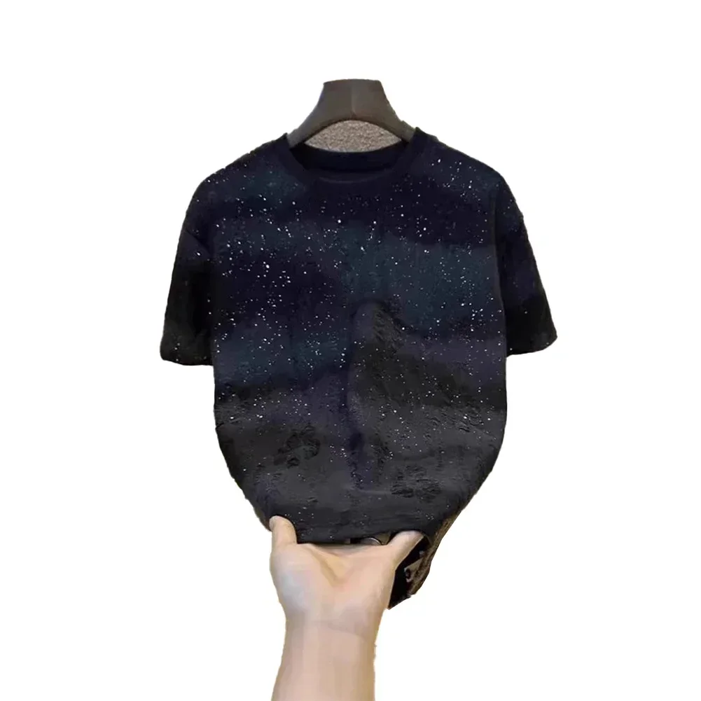 

Casual For Men Men Sequin T-shirt Casual Party T-shirt For Men Vintage Hip Hop Fashion Holiday Outfits O-neck Design