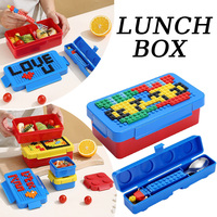 Building Block Lunch Box Color Building Blocks Splicing Sealed Lunch Box Fruit Salad Bento Box Food Storage Containers VIE LENTE