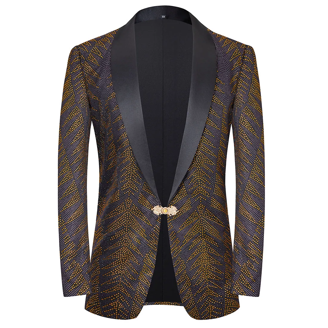 Luxury Men's Gold Sequins Suit Jackets Fashion Groom Wedding Banquet Blazers Shawl Collar Singer Host Stage Shiny Tuxedo Coat