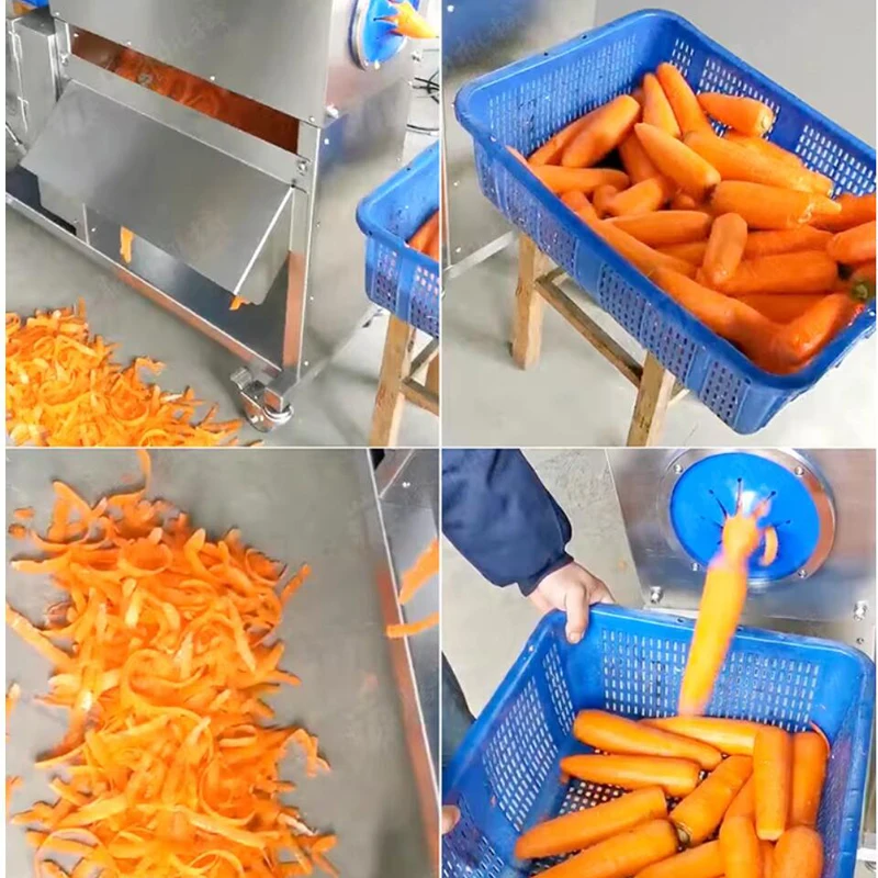 Commercial Multi-Function Continuous Peeling Machine Stainless Steel Electric Pneumatic Carrot Asparagus Lettuce Yam Cucumber Pe