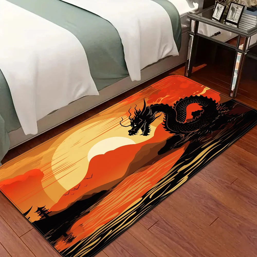 

Chinese Dragon Room Mats Cheaper Anti-slip Modern Living Room Balcony Printed Household Carpets