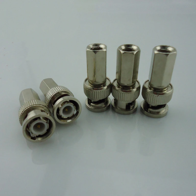 5pcs Twist On BNC Male Plug RF Coax Connector Cable Adapter for CCTV IP Camera Security System D5