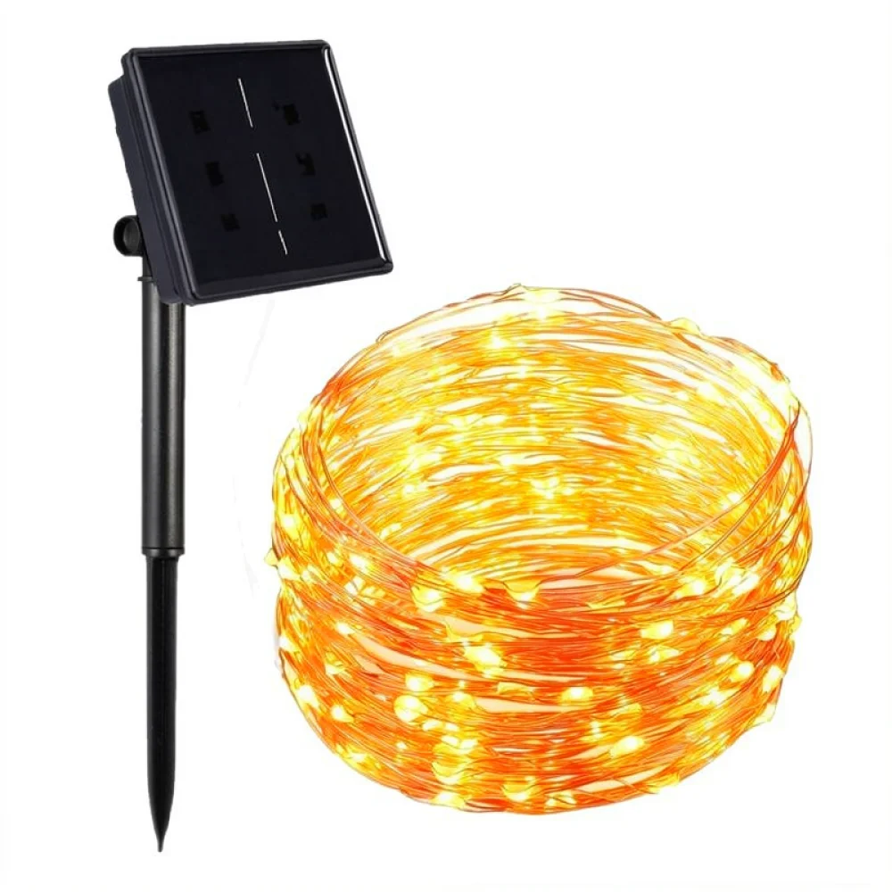 Waterproof Solar Powered Copper Wire LED Fairy Lights Outdoor Lighting For Wedding Party Garden Holiday Home Decor