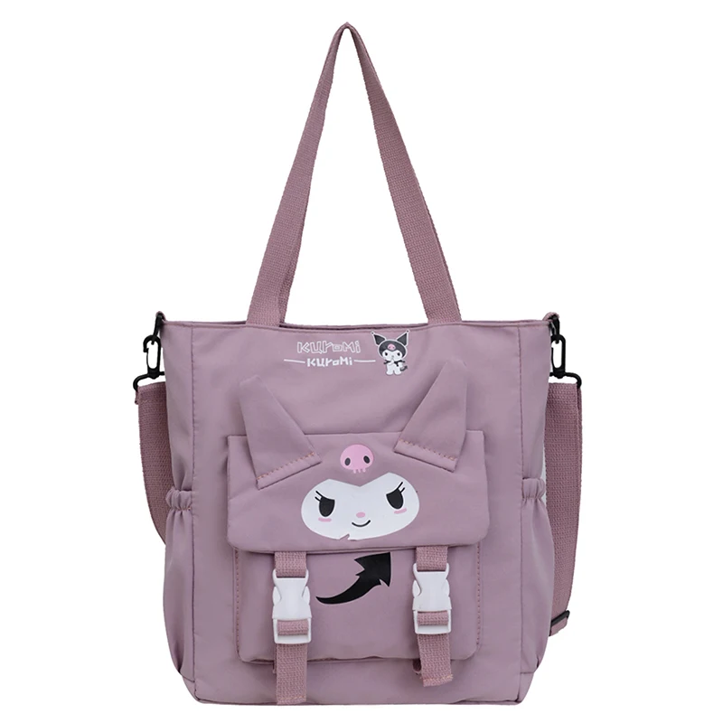 MINISO Kuromi casualowa torba Tote o dużej pojemności słodkie nadruki modna torebka dla wszechstronnych torba na ramię Crossbody damskich