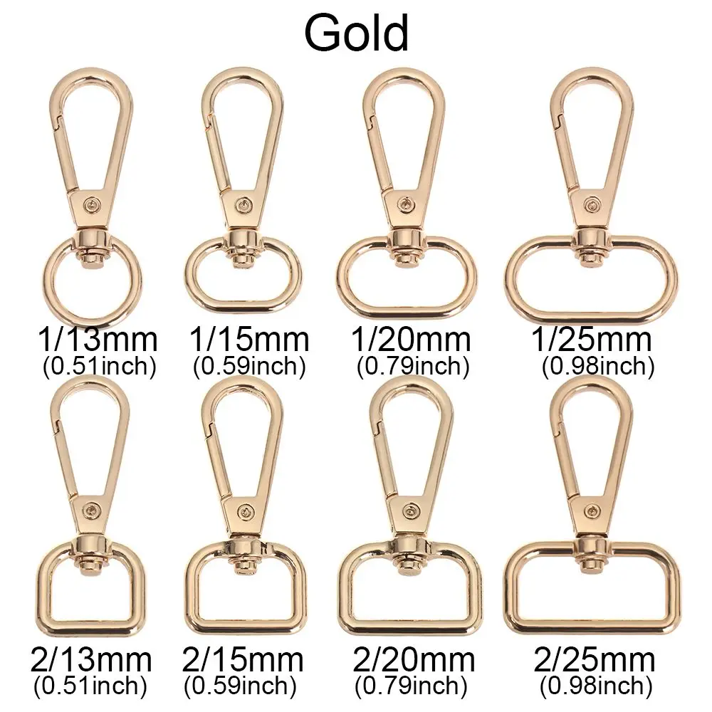 5PCS 13/15/20/25mm Metal Bags Strap Buckles Lobster Clasp Carabiner Snap Hook DIY KeyChain Bag Part Accessories