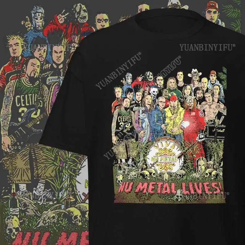 

Металлическая футболка I Love Nu, футболка для фанатов рок-музыки, хлопковая винтажная футболка с круглым вырезом в стиле хип-хоп, мужские и женские уличные футболки с коротким рукавом