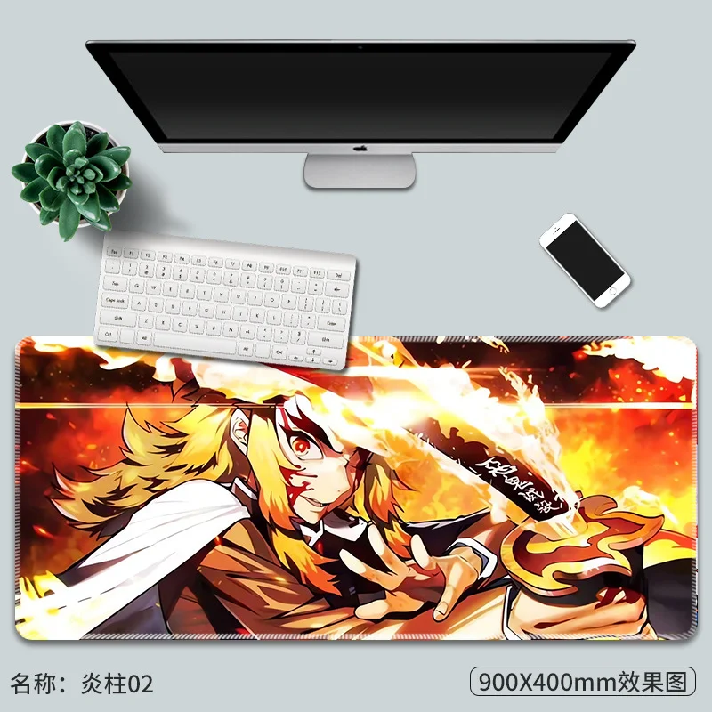 

Anime Demon Slayer Extended Mouse Pad Large Gaming Desk Mat Extra Big Keyboard Pad Nezuko Mitsuri Kokushibo Office Gamer Gift