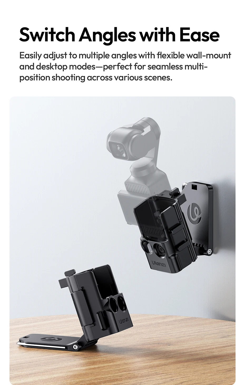 Ulanzi PK15 Pocket 3, magnetische Halterung, Schnellkarte, Kaltschuhhalterung für Action-Kamera, Fitnessstudio, Geländer, Kühlschrank, Autohauben, Schüsse – Detail 7