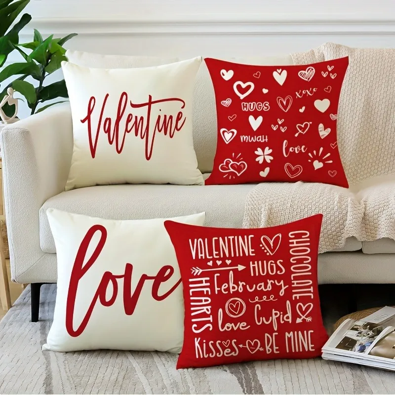 Valentine's Day decoration pillowcase home romantic sweet decoration suitable for room living room sofa cushion cover lover gift