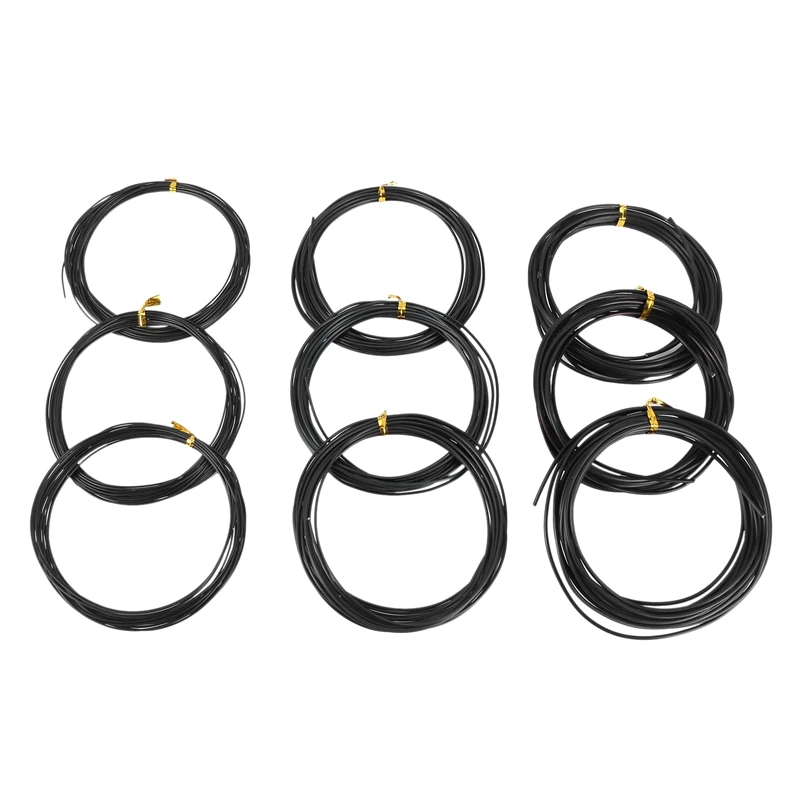 Cables de bonsái de entrenamiento, alambre de aluminio anodizado, 3 tamaños (1,0 Mm, 1,5 Mm, 2,0 Mm),Total de 147 pies, 9 rollos