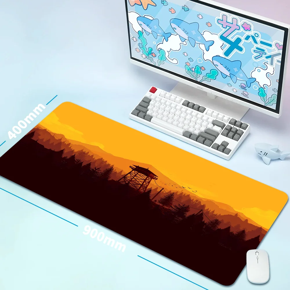 

DIY Deep Forest Firewatch Laptop Gamer Mousepad Gaming Mouse Pad Large Locking Edge Keyboard 70x30 cm Deak Mat for Cs Go LOL KDA