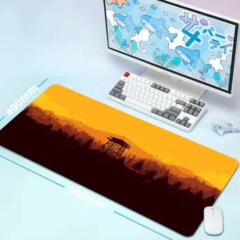 DIY Deep Forest Firewatch Laptop Gaming Mousepad Gamer Mouse Pad Large Locking Edge Keyboard Mouse Pad 70x30cm Deak Mat for Cs Go LOL KDA