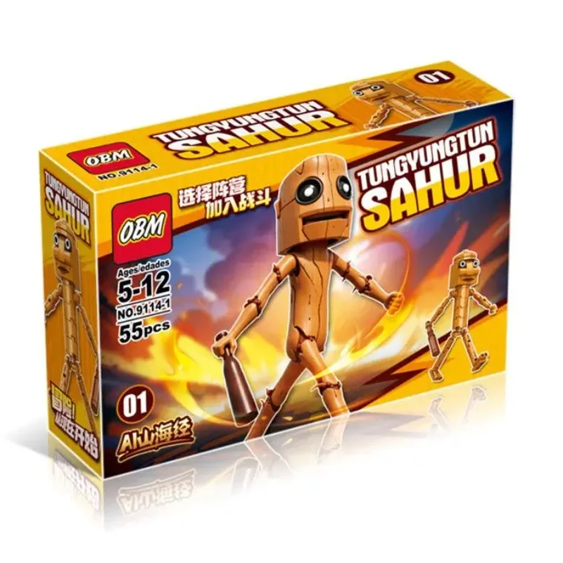 

Italian Brainrot Tung Tung Sahur‌ Building Blocks Kit Collectibles Figure Toy Girls Bricks Model Kids Toy Boy Child Gifts