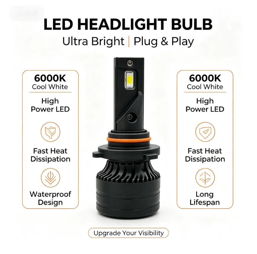 TCYATO 2PCS Blade LED automotive headlights H11 H4 high and low Beam integrated headlights 9005 high-brightness focused bulbs