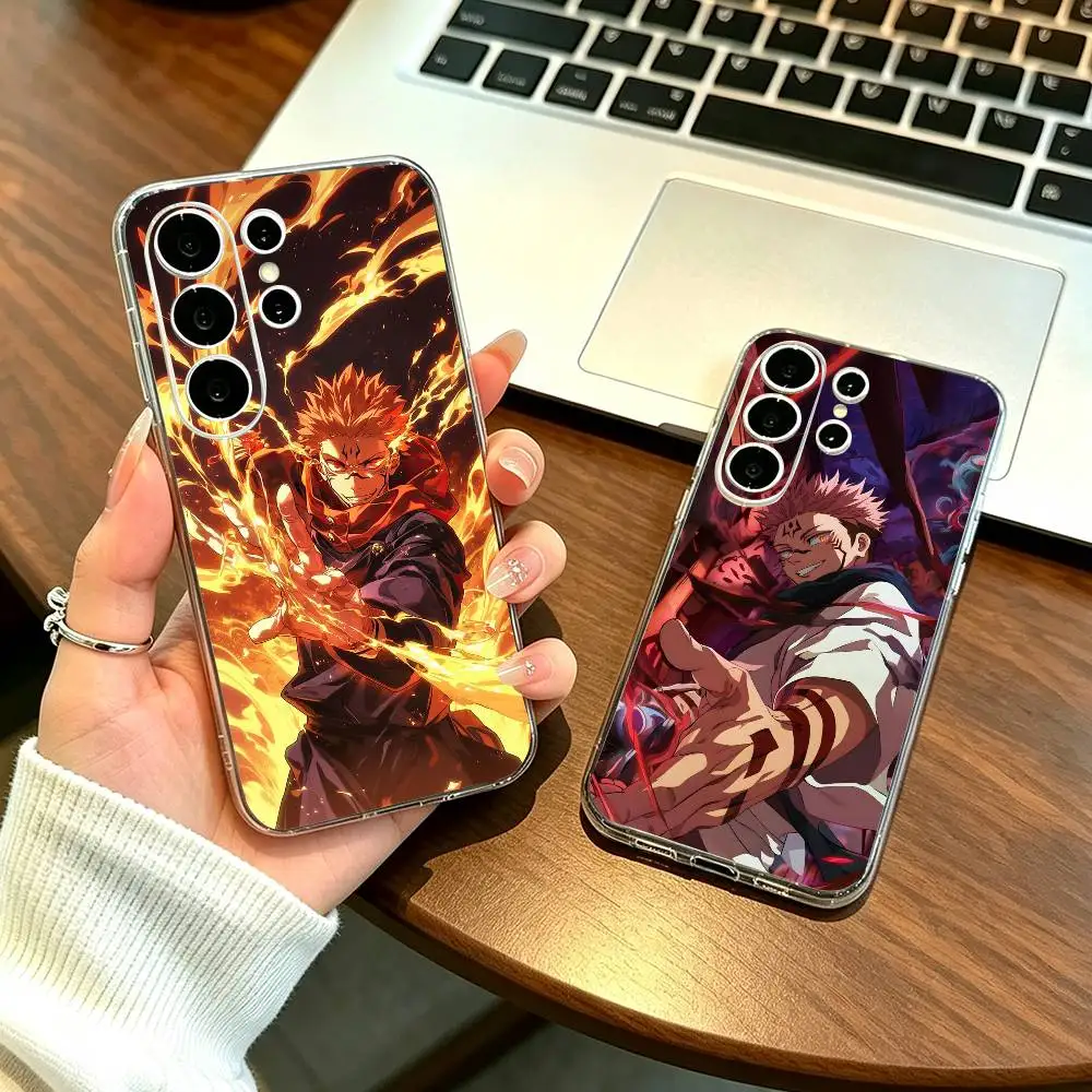 Jujutsu Kaisen Ryomen Sukuna Phone Case Transparent Silicone Soft For Samsung S25,S24,S21,S22,S23,S30,Ultra,S20,Plus,Fe