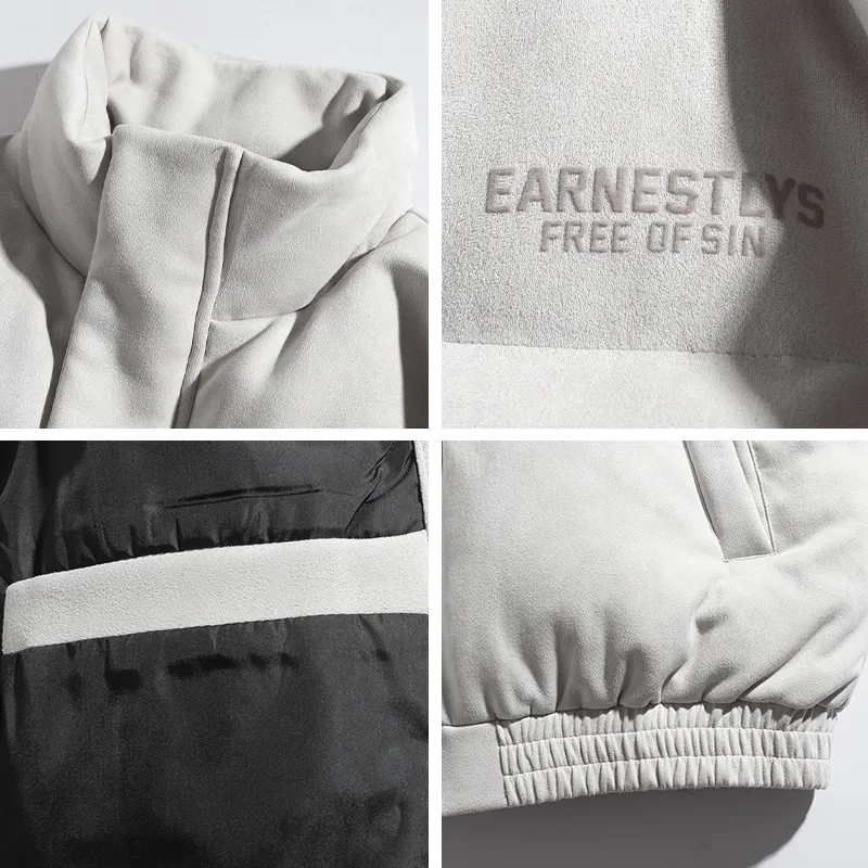 Männer Stehen Kragen Verdickt Puffer Mantel Männer Frauen Winter Paare Drucken Lose Baumwolle Gefütterte Jacke ropa de hombre JK-114