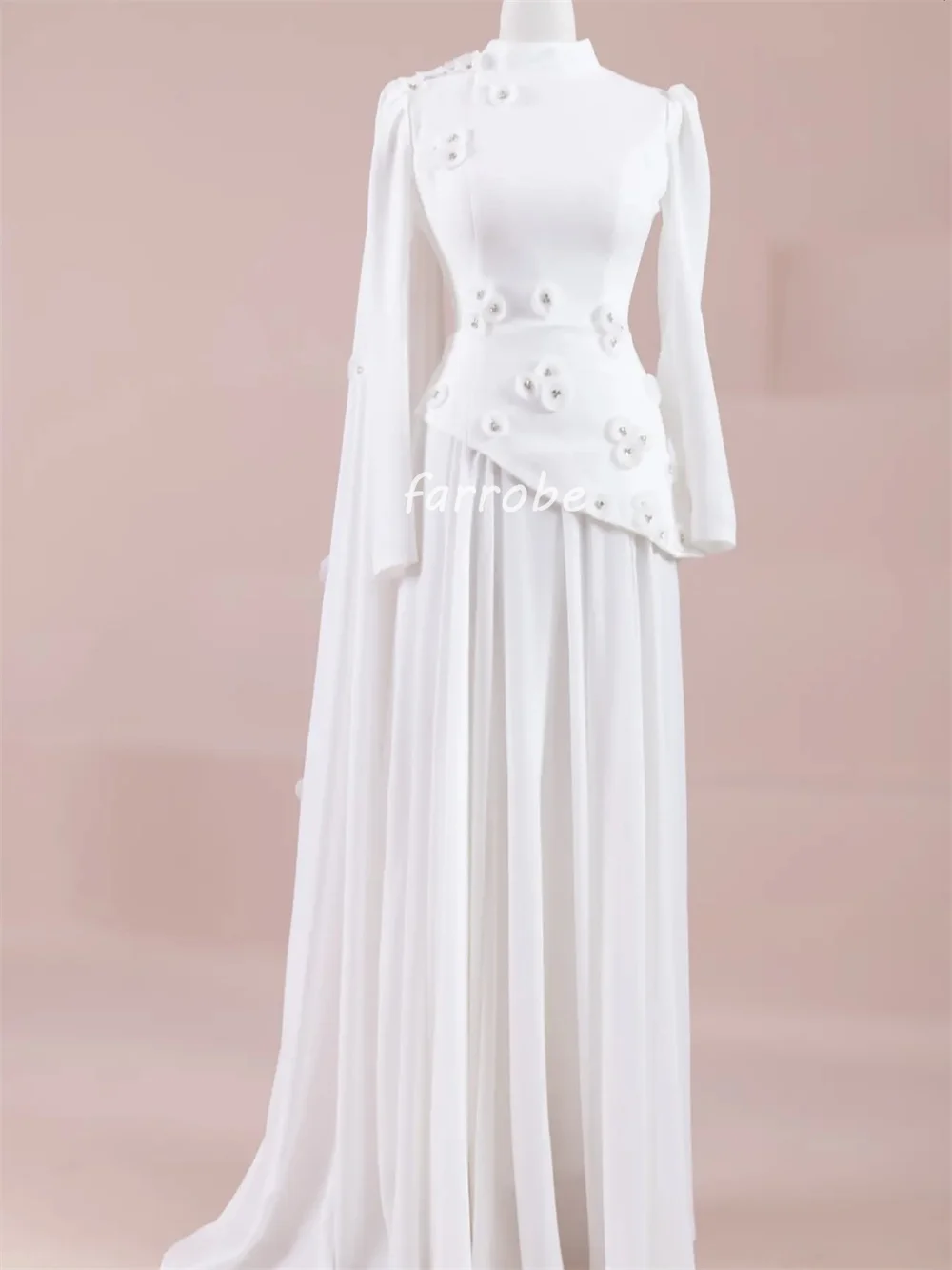 تخصيص الرسمي جيرسي اليدوية زهرة حجر الراين رايات ألف خط عالية الياقة فساتين طويلة فساتين مناسبة مخصصة جودة عالية