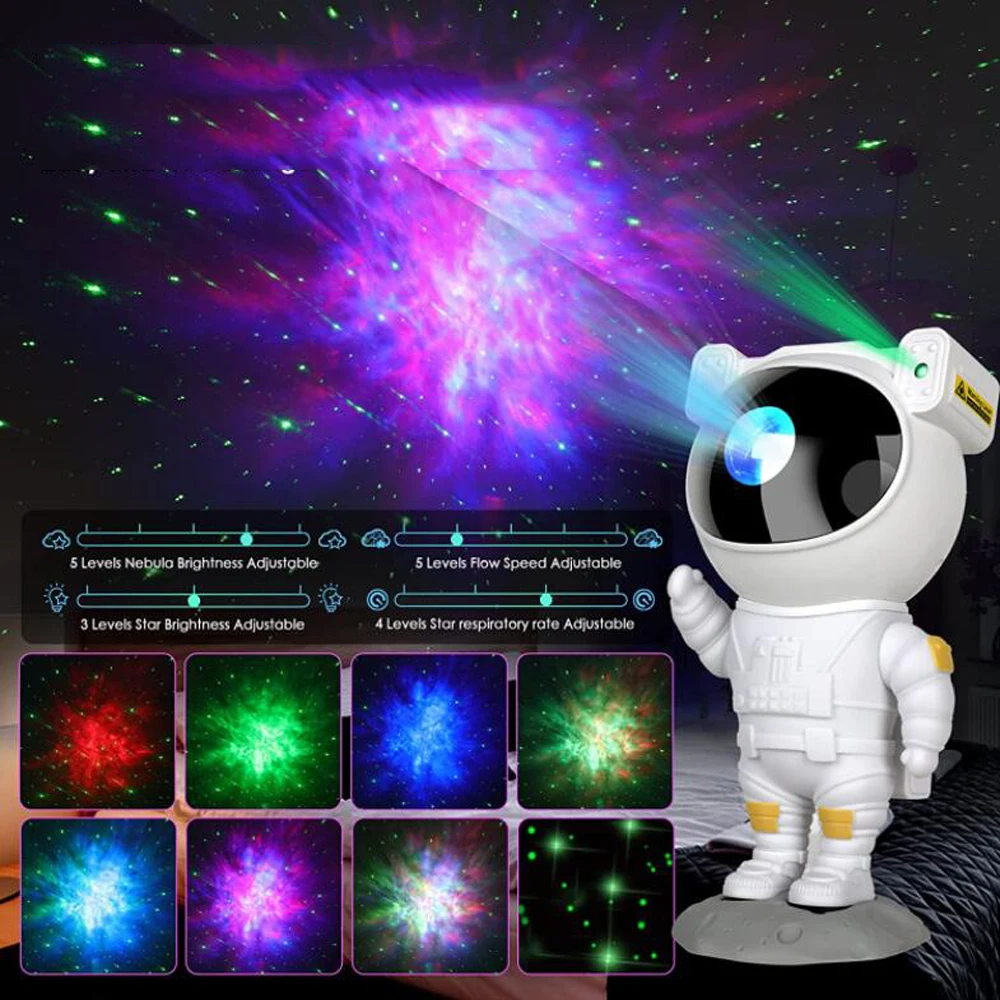 

NEW Galaxy Projector Lamp Starry Sky Night Light For Home Bedroom Room Decor Astronaut Decorative Luminaires Children's Gift