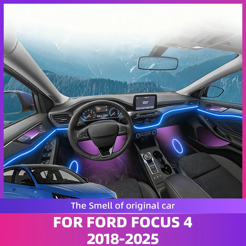 

Car Interior LED Acrylic Ambient Light 64 Colors Lamp Strip with Anti - Fade Property For Ford Focus 4th Generation 2018-2025