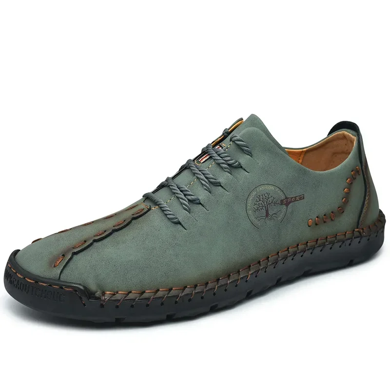 Sapatos casuais masculinos de couro PU, mocassins confortáveis, sapatilhas de tamanho grande, mocassins artesanais de qualidade, venda quente