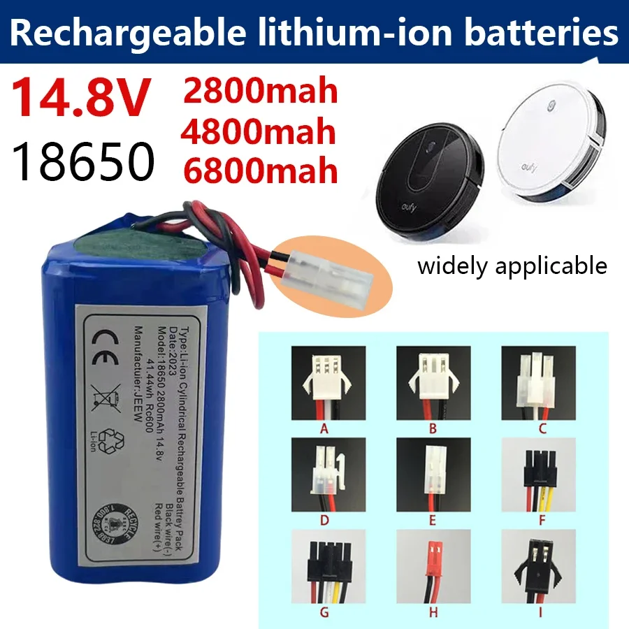 

New 14.8V 2800/4800/6800mAh Lithium-ion Battery Pack 18650 4S1P Suitable for Sweeping Robot Battery replace