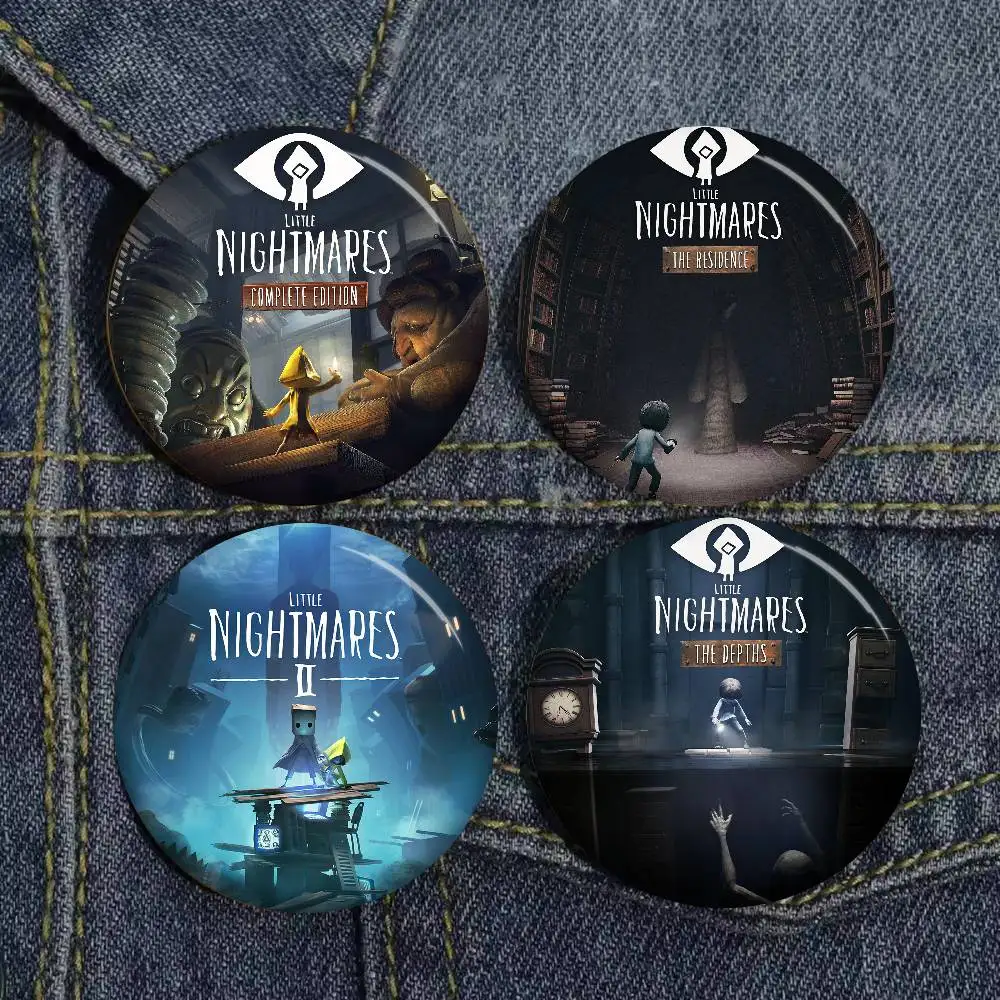 Horror Game L-Little N-Nightmares New  Brooches Soft Button Pin Silly Gnarpy on A Skateboard Meme Badge Gamer Collection Gifts