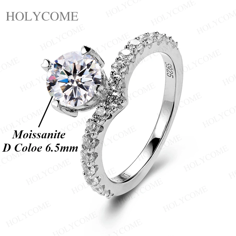 

Moissanite Ring 925 Sterling Silver Plated Exquisite Diamond VVS Top Quality Shiny Gems Jewelry Gifts for Someone Important