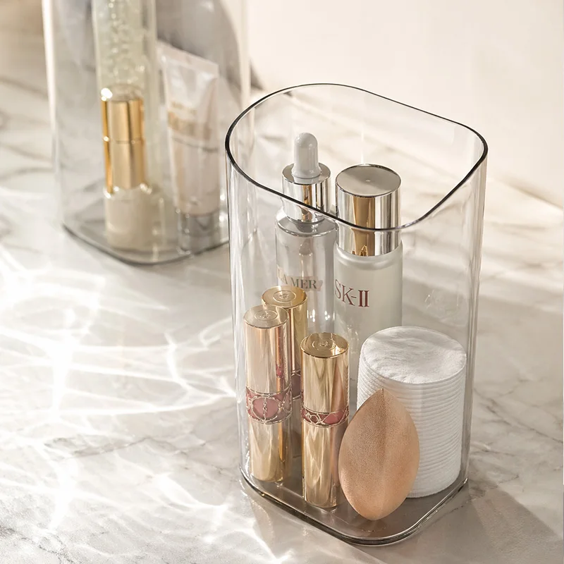 Makeup Brush Holder, Large Capacity Cosmetic Organizer with Dustproof Lid,  Pen Stand for Vanity Desk, view 2