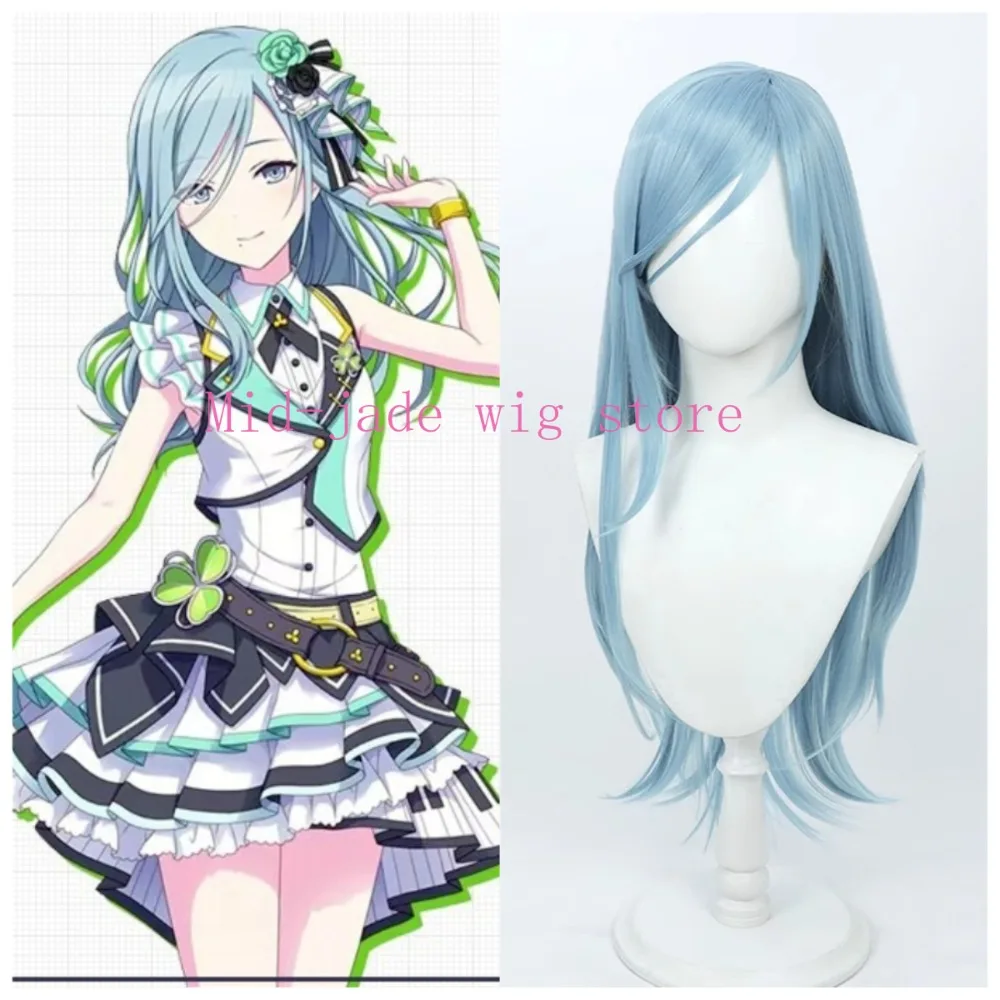Shizuku Hinomori Cosplay Wig Sea Blue Realistic Scalp Hair for Valentine Music Event and Photo Shoot