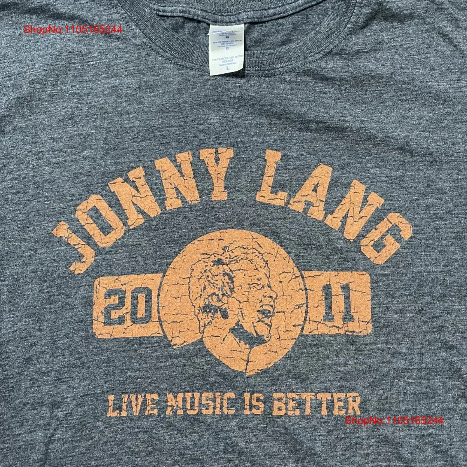 Jonny Lang 2011 Live Music Is Better T Shirt Gray Size Large vintage Washed Slightly homme streetwear Unisex graphic